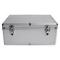 Media storage case for 500 discs, aluminum look, with hanging sleeves, silver